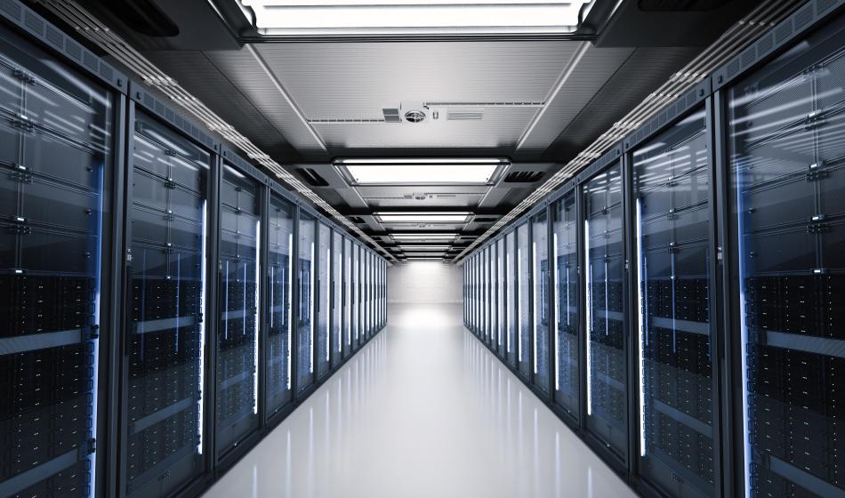 3d rendering server room server computers